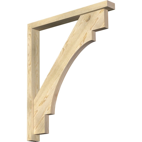 Ekena Millwork Merced Block Rough Sawn Bracket w/ Offset Brace, Douglas Fir, 4"W x 34"D x 40"H BKT0402X34X40MRC05RDF - main